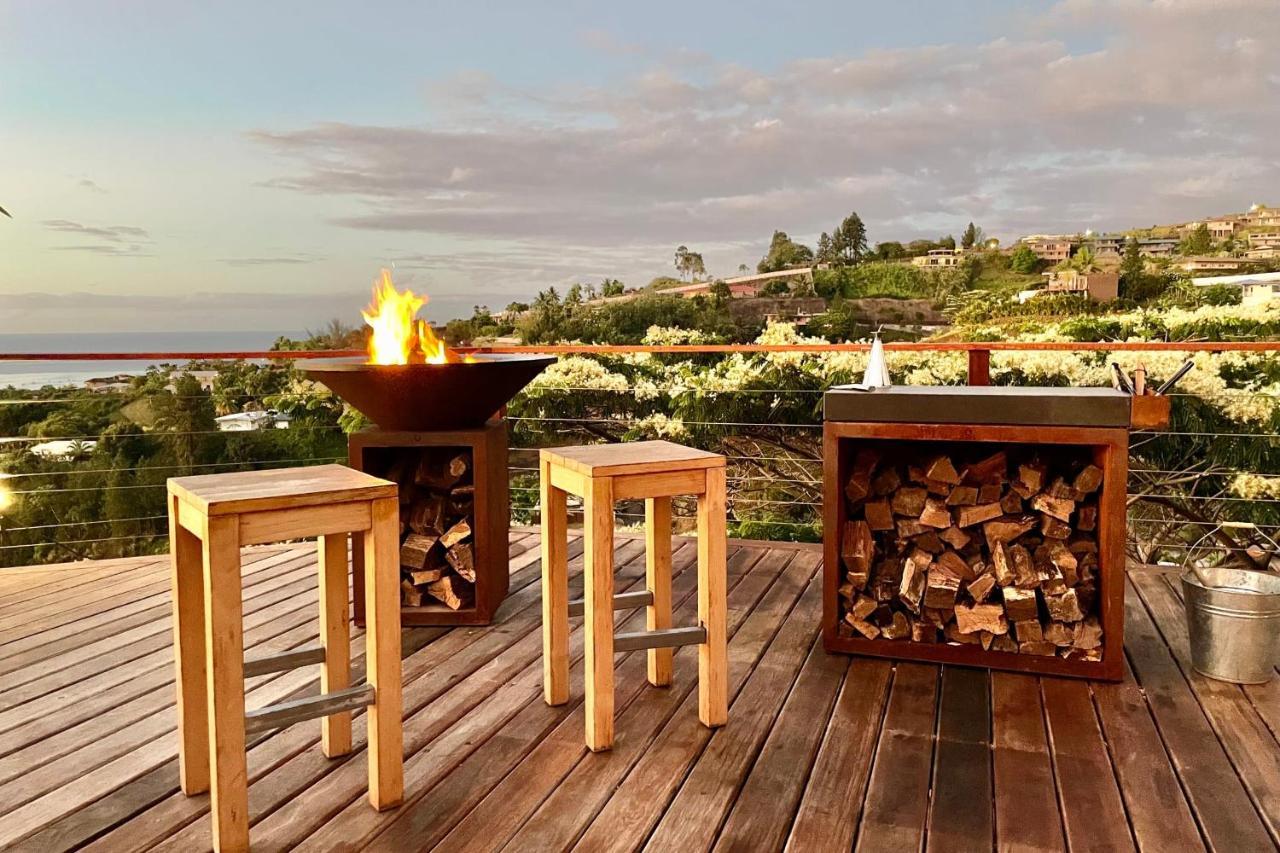 Villa Manuiti, Balinese Luxury Home - Private Swim Spa, Ocean View - Ofyr Bbq - Koi Pond プナアウィア エクステリア 写真