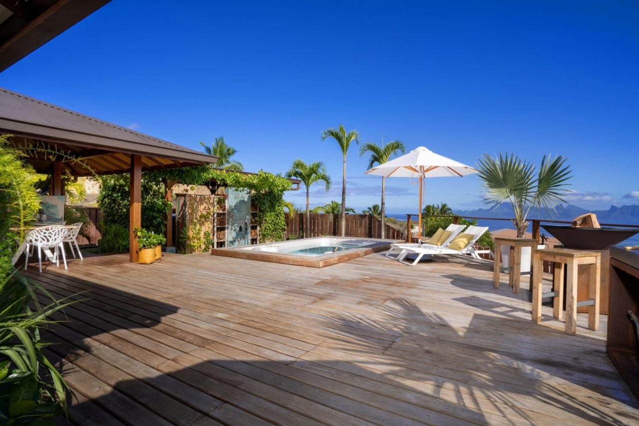 Villa Manuiti, Balinese Luxury Home - Private Swim Spa, Ocean View - Ofyr Bbq - Koi Pond プナアウィア エクステリア 写真